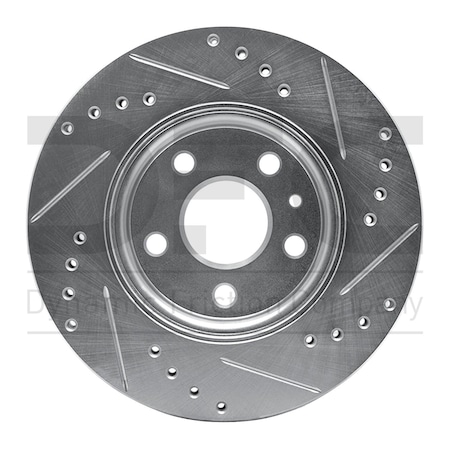 Dynamic Friction Co BRAKE ROTOR DRILLED AND SLOTTED SILVER 631-47043L